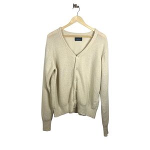 Maiden Noir Men’s Oversized Pilled V-Neck Cardigan in Tan Size 1 (S)